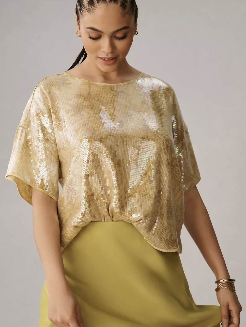 Anthropologie Pilcro Sequin Tech Top